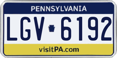 PA license plate LGV6192