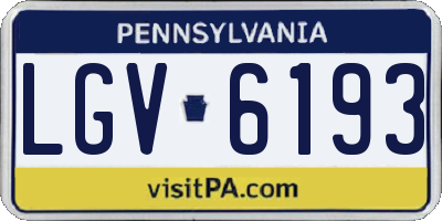 PA license plate LGV6193