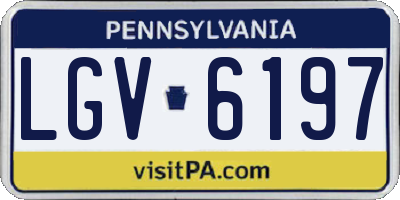 PA license plate LGV6197