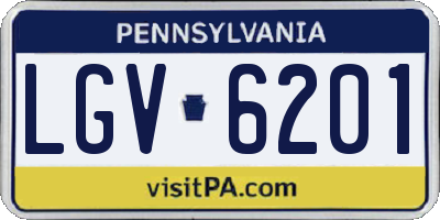 PA license plate LGV6201