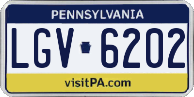 PA license plate LGV6202