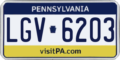 PA license plate LGV6203