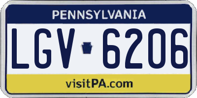 PA license plate LGV6206