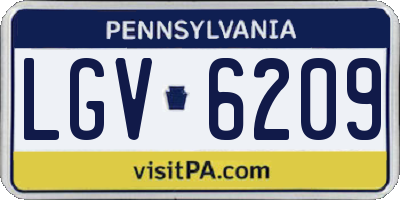 PA license plate LGV6209