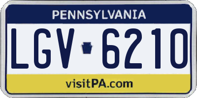 PA license plate LGV6210