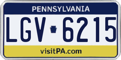 PA license plate LGV6215
