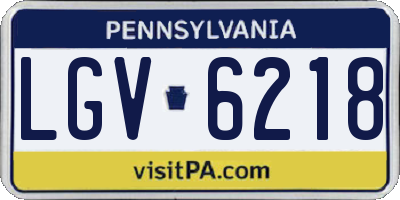 PA license plate LGV6218