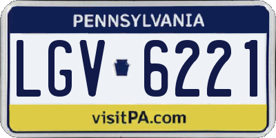 PA license plate LGV6221