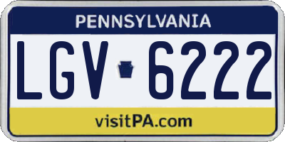 PA license plate LGV6222