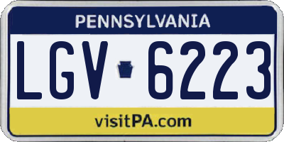 PA license plate LGV6223