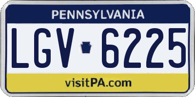 PA license plate LGV6225