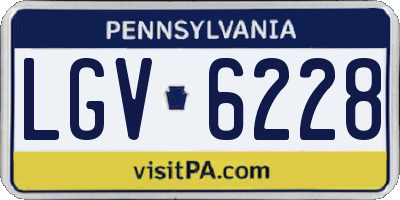 PA license plate LGV6228