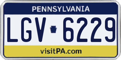 PA license plate LGV6229