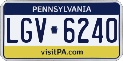 PA license plate LGV6240