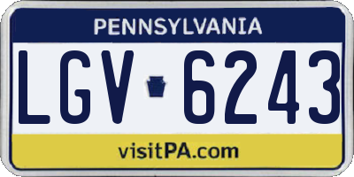 PA license plate LGV6243
