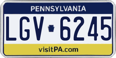 PA license plate LGV6245