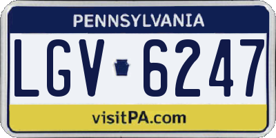 PA license plate LGV6247