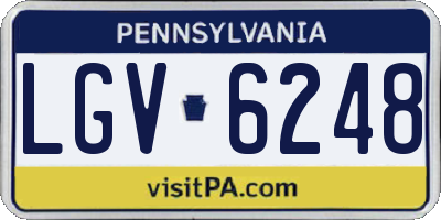 PA license plate LGV6248