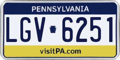 PA license plate LGV6251