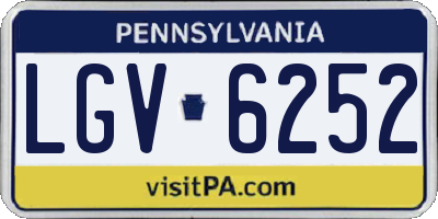 PA license plate LGV6252