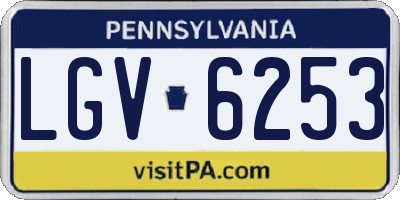 PA license plate LGV6253