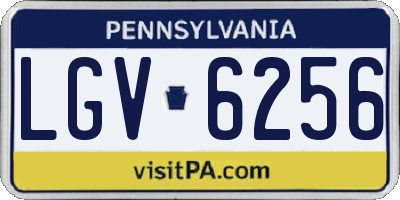 PA license plate LGV6256