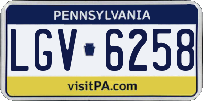 PA license plate LGV6258