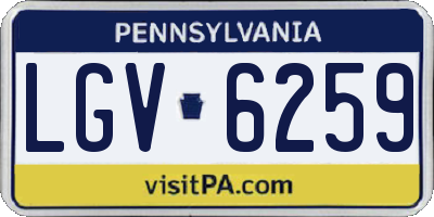 PA license plate LGV6259