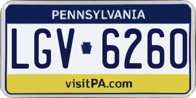 PA license plate LGV6260