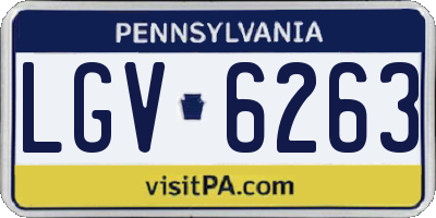 PA license plate LGV6263
