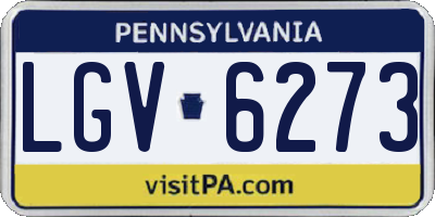 PA license plate LGV6273