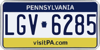 PA license plate LGV6285