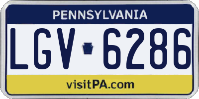 PA license plate LGV6286