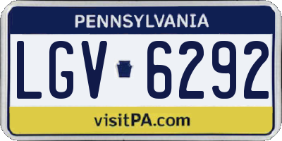 PA license plate LGV6292