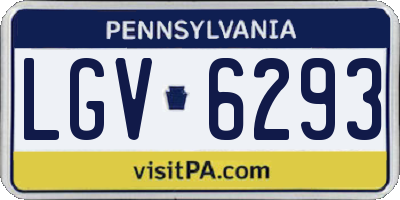 PA license plate LGV6293