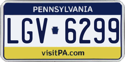 PA license plate LGV6299