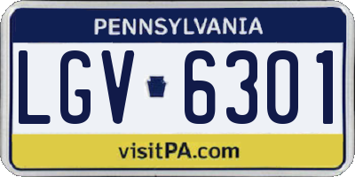 PA license plate LGV6301