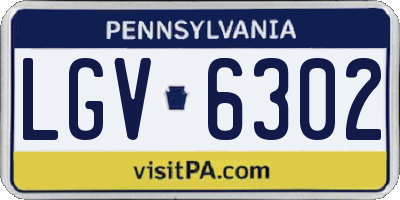 PA license plate LGV6302