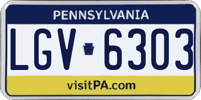 PA license plate LGV6303