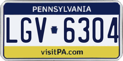 PA license plate LGV6304