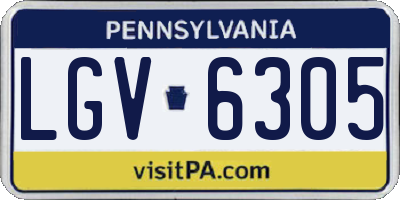 PA license plate LGV6305