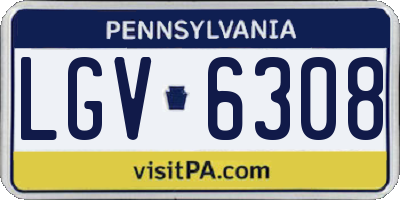PA license plate LGV6308