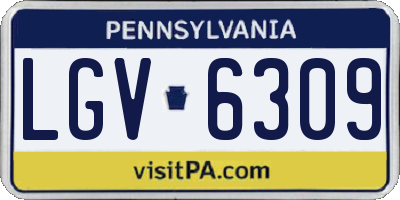PA license plate LGV6309