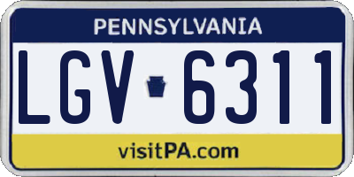 PA license plate LGV6311