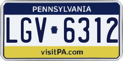 PA license plate LGV6312