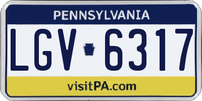 PA license plate LGV6317
