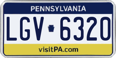 PA license plate LGV6320