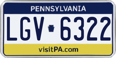 PA license plate LGV6322