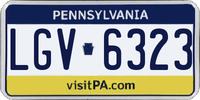 PA license plate LGV6323