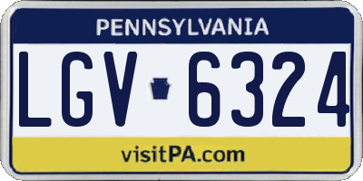 PA license plate LGV6324